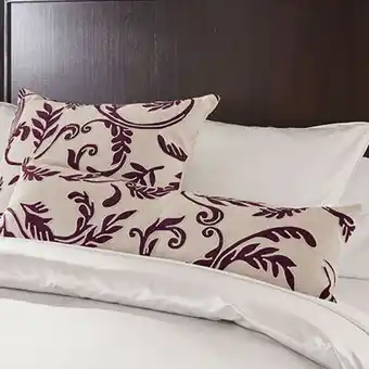 Embroidered linen lumbar pillow