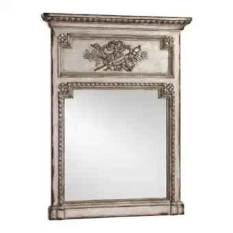 Antique silver madeleine trumeau wall mirror
