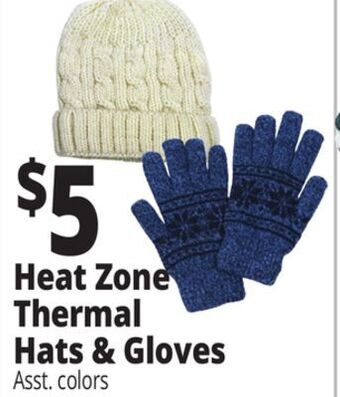Ocean State Job Lot Heat zone thermal hats & gloves offer