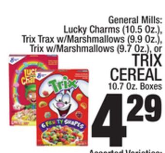 C Town General mills: trix cereal 10.7 oz. boxes offer