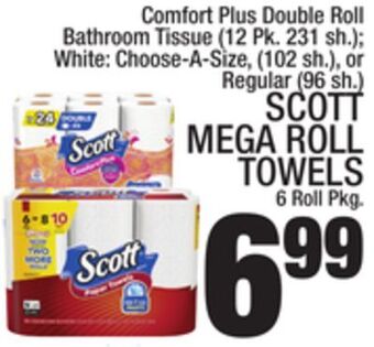 C Town Scott mega roll towels 6 roll pkg. offer