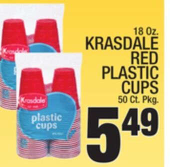 C Town Krasdale red plastic cups offer
