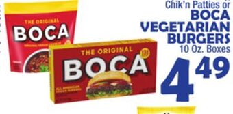 Bravo Supermarkets Boca vegetarian burgers offer