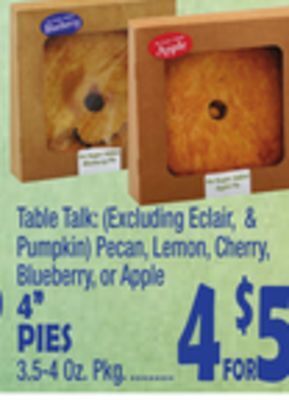 Bravo Supermarkets 4" pies offer
