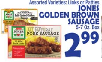 Bravo Supermarkets Jones golden brown sausage offer