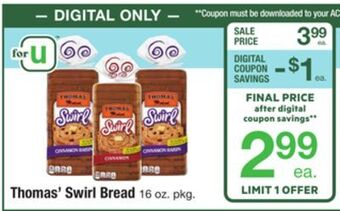 ACME Thomas' swirl bread offer