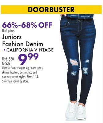 Boscov's Juniors fashion denim offer