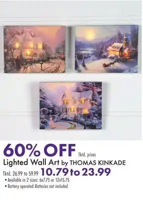 Boscov's Lighted wall art by thomas kinkade offer