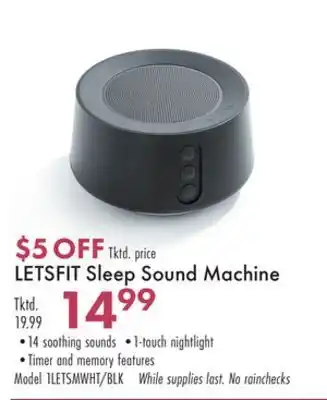 Boscov's Letsfit sleep sound machine offer
