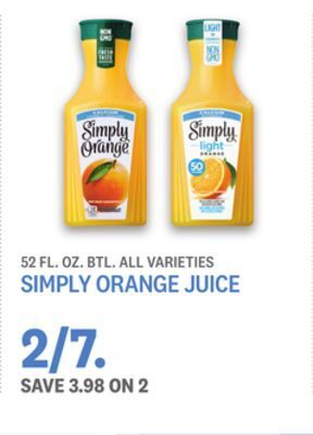 Kings Food Markets Simply orange juice offer