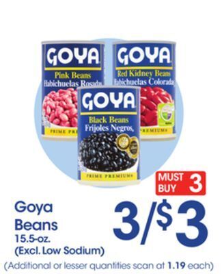 Price Rite Goya beans offer