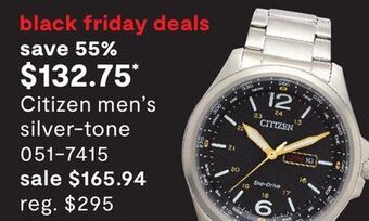 JC Penney Citizen men's silver-tone offer
