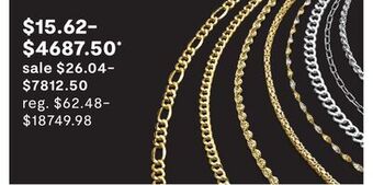 JC Penney All gold , fine silver & gold over silver chains offer