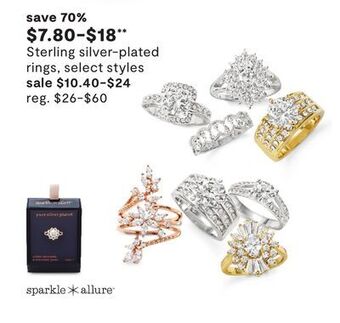 JC Penney Sterling silver-plated rings offer