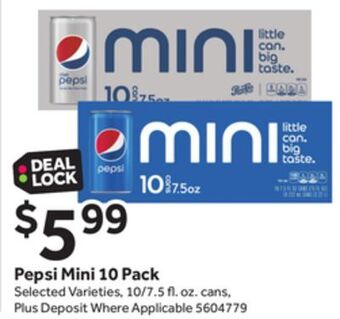 Stop&Shop Pepsi mini 10 pack offer