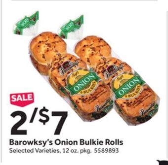 Stop&Shop Barowksy's onion bulkie rolls offer