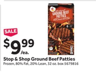 Stop&Shop Stop & shop ground beef patties offer