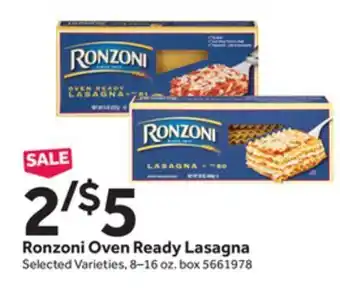 Stop&Shop Ronzoni oven ready lasagna offer