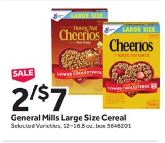 Stop&Shop General mills large size cereal offer