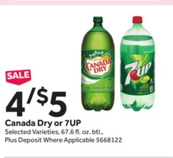 Stop&Shop Canada dry or 7up offer