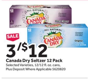 Stop&Shop Canada dry seltzer 12 pack offer
