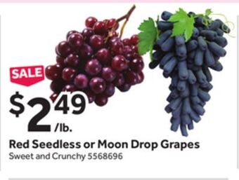 Stop&Shop Red seedless or moon drop grapes offer