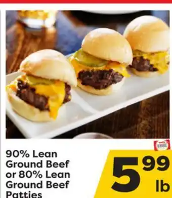 Weis Markets 90% lean ground beef or 80% lean ground beef patties offer