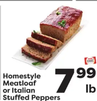Weis Markets Homestyle meatloaf or italian stuffed peppers offer