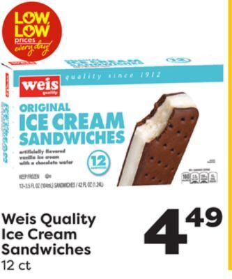 Weis Markets Weis quality ice cream sandwiches offer