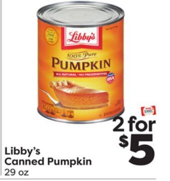 Weis Markets Libby's canned pumpkin offer