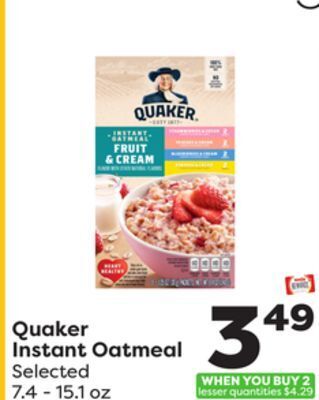 Weis Markets Quaker instant oatmeal offer