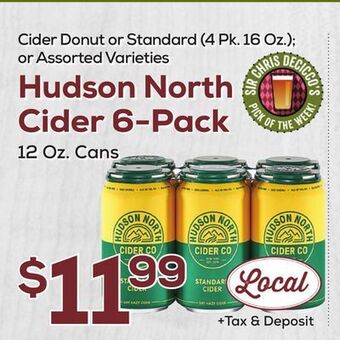 DeCicco & Sons Hudson north cider 6-pack 12 oz. cans offer