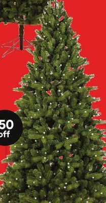 Lowe's 7-ft just cut® colorado spruce pre-lit artificial christmas tree offer