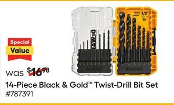 Lowe's 14-piece black & gold™ twist-drill bit set offer