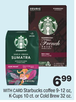 CVS Starbucks coffee 9-12 oz, k-cups 10 ct. or cold brew 32 oz. offer