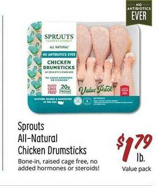 Sprouts Farmers Market Sprouts all-natural chicken drumsticks offer
