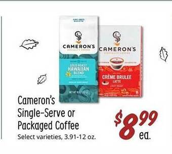 Sprouts Farmers Market Cameron's single-serve or packaged coffee offer