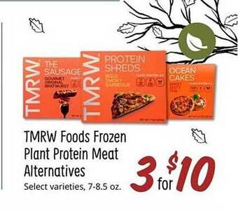 Sprouts Farmers Market Tmrw foods frozen plant protein meat alternatives offer