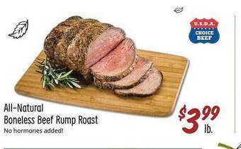 Sprouts Farmers Market All-natural boneless beef rump roast offer
