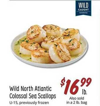 Sprouts Farmers Market Wild north atlantic colossal sea scallops offer
