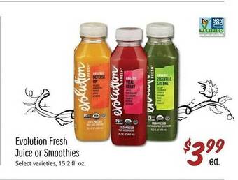 Sprouts Farmers Market Evolution fresh juice or smoothies offer