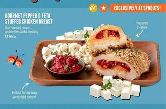 Sprouts Farmers Market Gourmet pepper & feta stuffed chicken breast offer