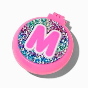 Claire's Bejeweled initial pop-up hair brush compact mirror - m offer