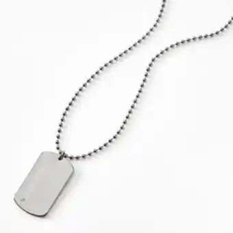 Claire's Silver dog tag pendant chain necklace offer
