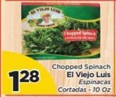 Presidente El Viejo Luis Chopped Spinach offer