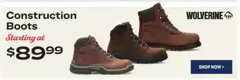 Academy Wolverine construction boots offer