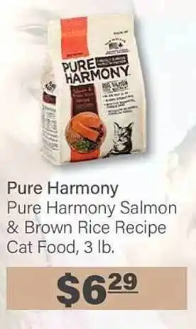 Commissary Pure harmony pure harmony salmon & brown rice recipe cat food offer