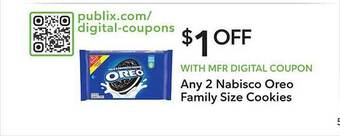 Publix Nabisco oreo family size cookies offer