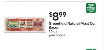 Publix Greenfield natural meat co. bacon offer