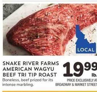 Albertsons Snake river farms american wagyu beef tri tip roast offer